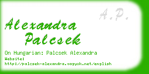 alexandra palcsek business card